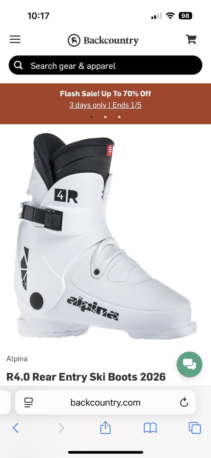 Alpina Rear Entry Ski Boot. Size 37 Eu. Ladies 7 Or Men’s 4.5.