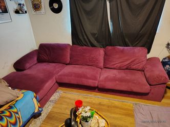 purple microfiber L-shaped Sofa