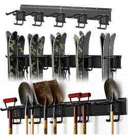 Extra Wide Tool Rack Wall Mount –Garage Storage Organization System,Shovel Holder for Garage,Shed & Barn,Organizer for Shovels,Rakes,Brooms,300 lbs Ca