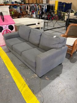 Gray 3-Seat Fabric Sofa