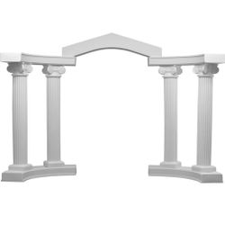 White Wedding/Event Colonnade Roman Arch (9 Piece Set With Hardware) 