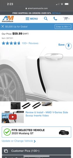 2020 Mustang Side Scoops And Inserts 