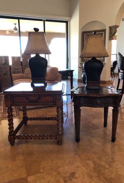 Elegant End Table with Drawers