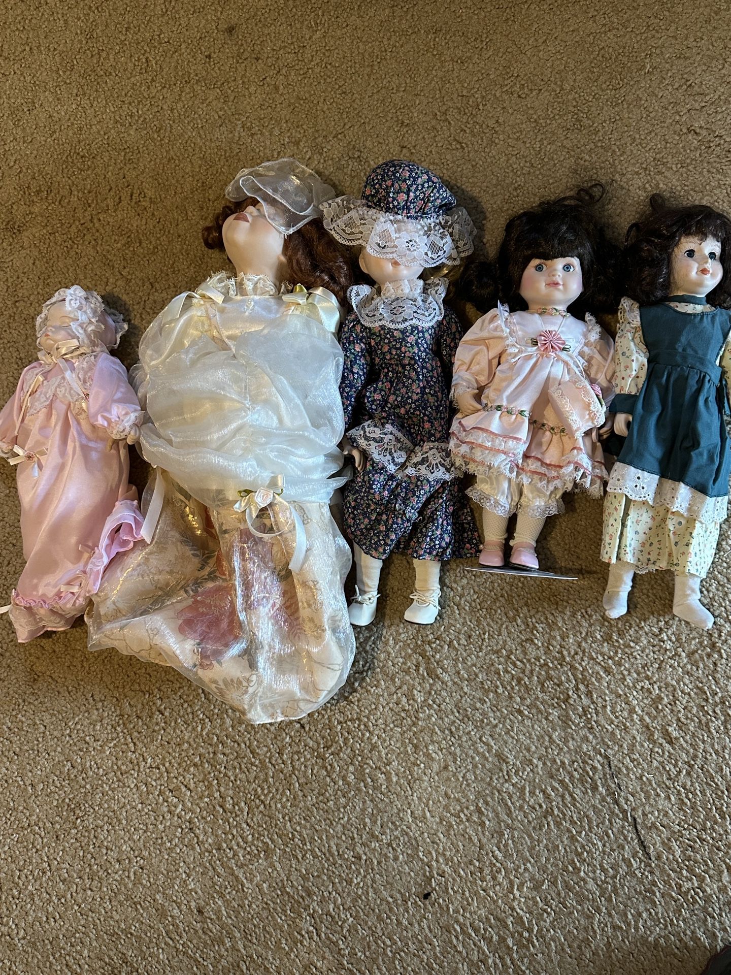 Lot Of Vintage Porcelain Dolls