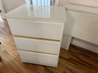 Bedroom Bed Headboard Night Stands Cabinets Furniture Full Setup White
