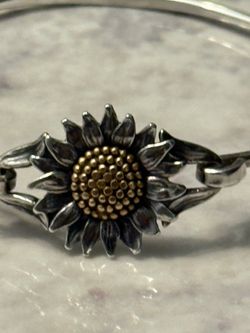 Retired James Avery sunflower bangle bracelet
