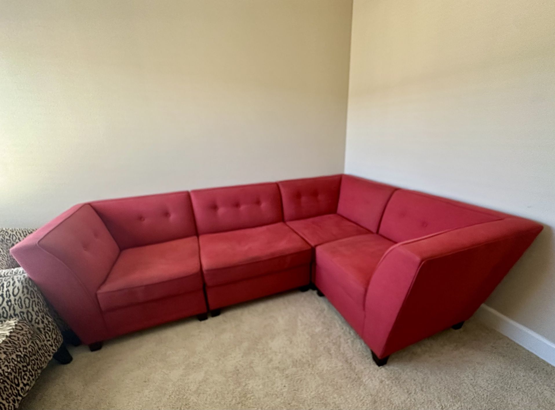 Jonathan Louis Red 4-Piece Sectional – L Shape | 103” x 72”