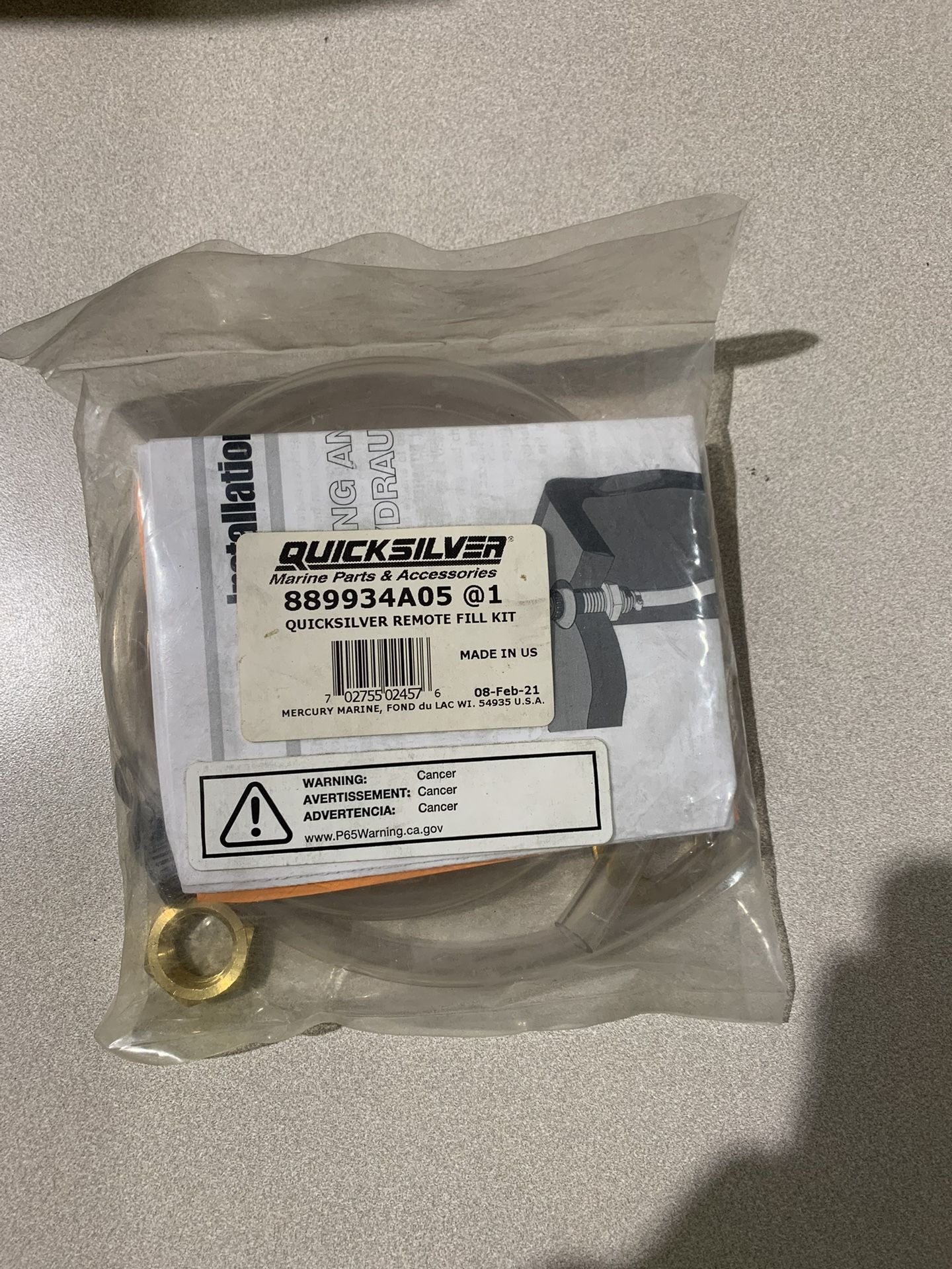 Mercury / Quicksilver Remote Fill Kit 889934A05