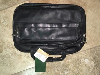 Double expendable leather briefcase
