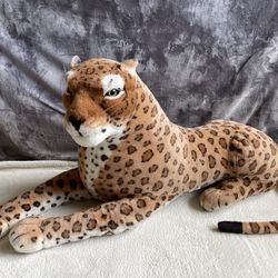 Realistic Giant Spotted Leopard Stuffed Animal Plush Toy 
