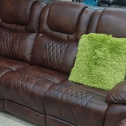 *Weekend Special!!!*---Stunning Santiago Brown Leather Reclining Sofas---Delivery And Financing Available😉
