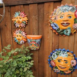 Sun,Frog,Butterfly,Lizard,Geckos,Turtle,Fountain, Parrot,Snakes and More. Beautiful Wall Decoration. Clay Pots, Planters,Pottery.