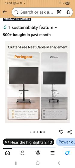 Perlegear Rolling TV stand