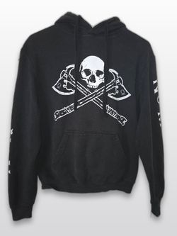 The Drive Clothing Co Skull Crossed Axes Hoodie Black Mens Small No Retreat No Mercy