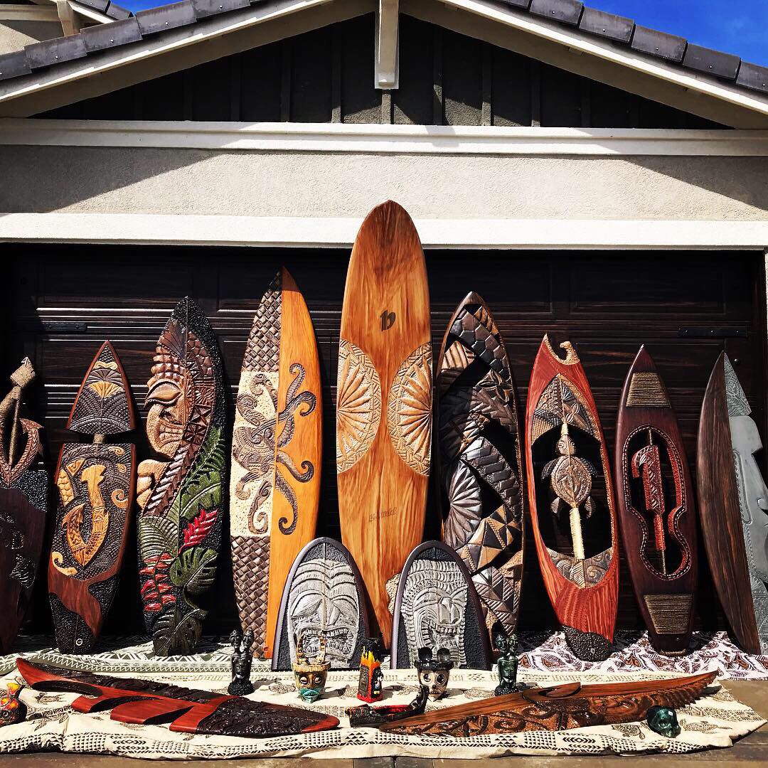Surfboard carvings