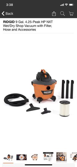 New Ridgid 9 gal vac $49.98