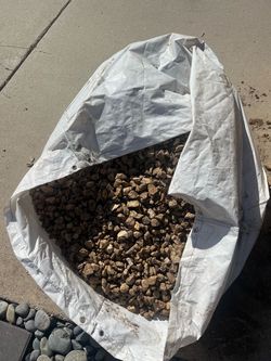Large Bag of Tan Landscaping Stones