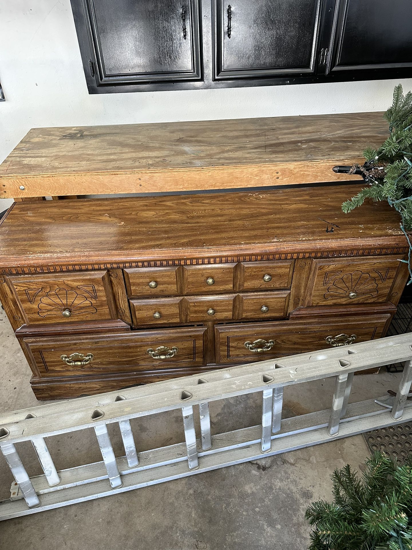 Antique Real Wood 9 Drawer Dresser