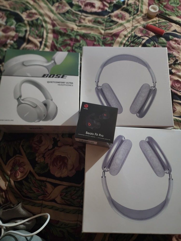 authentic Apple Air Pod Max Headphones, Beats Fit Pro, Bose  Quiet Comfort Ultra Headphones.