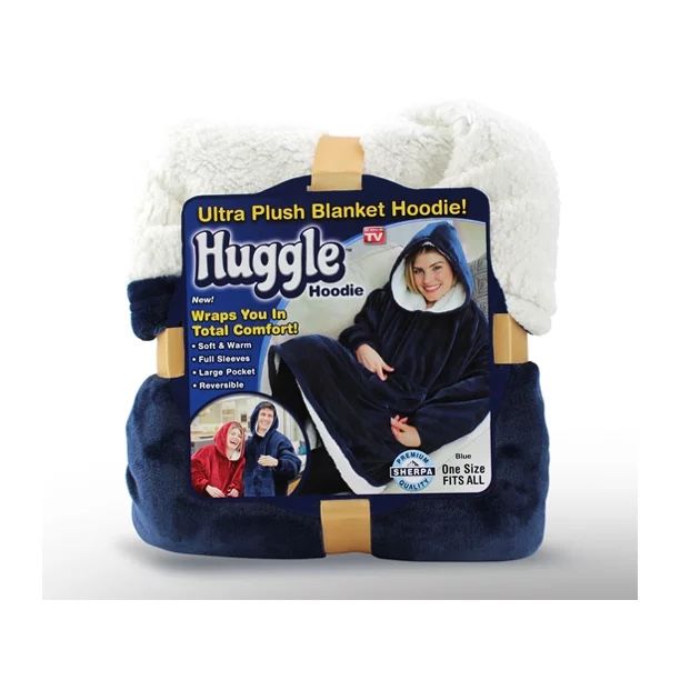 Huggle Hoodie, Ultra Plush Hooded Blanket Robe, Premium Fleece, As Seen on TV