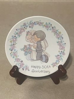 Precious Moments 1989 Happy 50th Anniversary Plate