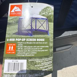 Ozark Trail 6 Hub Outdoor Camping 11'x10'x88.5" Screen House 1 Room, Blue