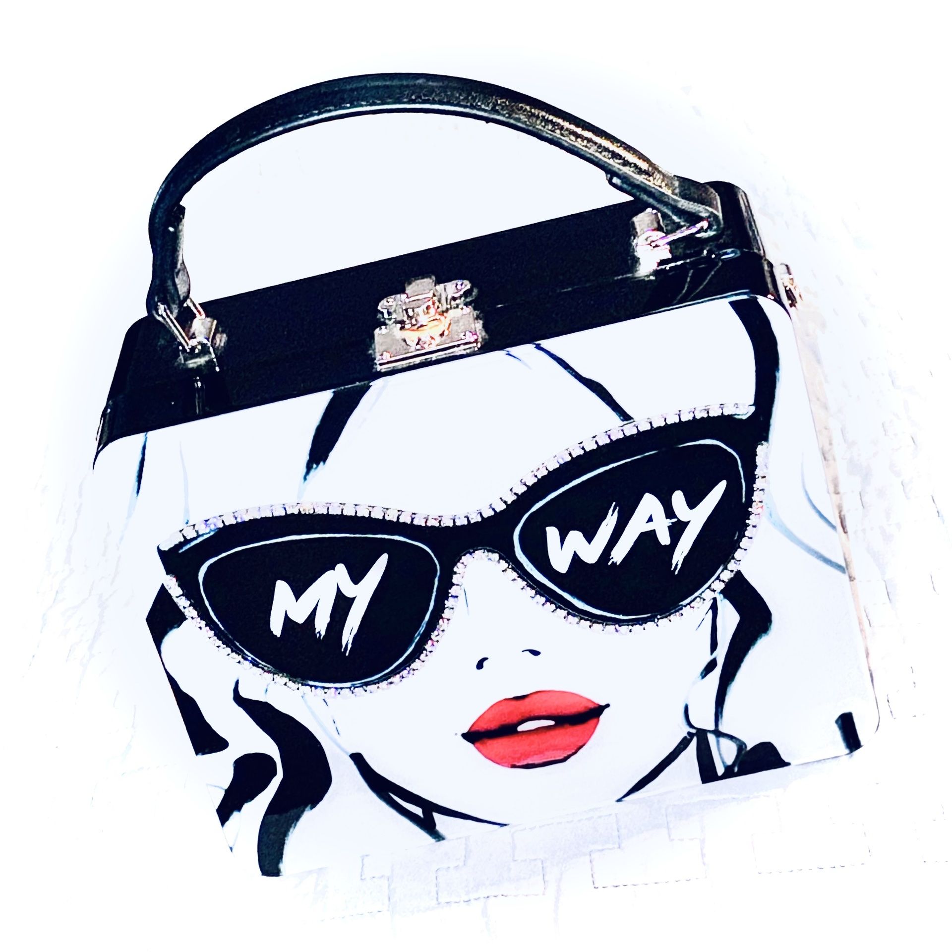 ‘My Way’ Acrylic Box Purse Retro Handbag Clutch Style Fashion