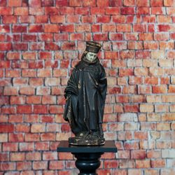 Antique Polychrome Plaster Statue of Monk/Friar - Delivery Available