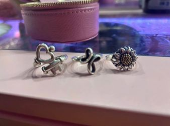 James Avery sunflower / key to my heart/ cross ring