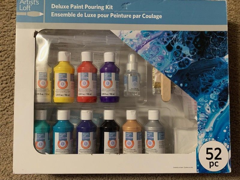Deluxe Paint Pouring Kit 52 Piece Set