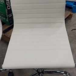 Read Comments - Comfortable White Adjustable Rolling Desk Chair w/ New Armrest.  