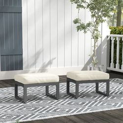 Beige Aluminum Ottomans New 