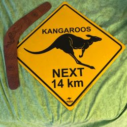 Australia Signage And Wooden Boomerang 