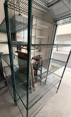 Heavy Duty Metro Antimicrobial Coated Metal stainless Steel Storage Rack Shelves 5 tier