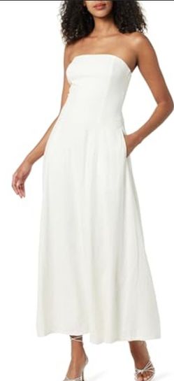 The Drop Carlota Strapless Maxi Dress Ivory Size XL