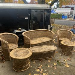 Vintage Rattan Furniture Set