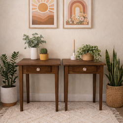 Wooden nighstand set