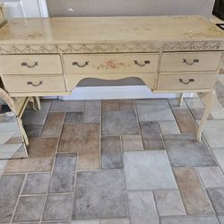 Vintage Dressing Table With Mirror - 