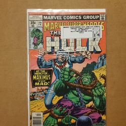 1978 Marvel Comics Super-Heroes #72 The Incredible HULK Bagged And Boarded 
