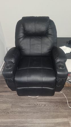 Black leather recliner 