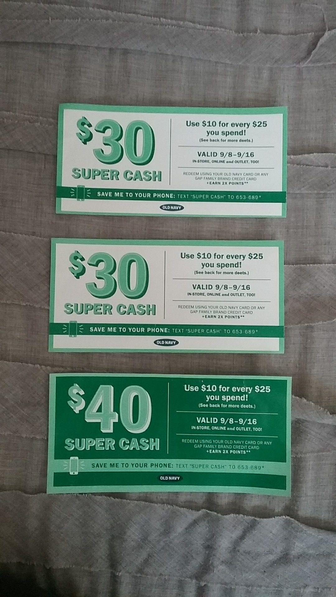 Old Navy SUPER CASH