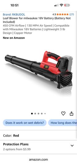 RKBUDOL Cordless Leaf Blower for Milwaukee 18V Battery