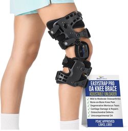 EasyStrap Pro OA Unloader Knee Brace, Adjustable Hinged Support (Right)