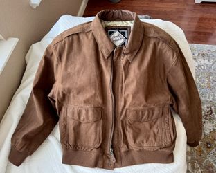 Body Exteriors Women's Large Suede Leather Bomber Jacket with Map Lining