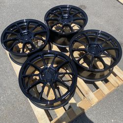 Volk Racing ZE40 Style Black Wheels 19in 8.5J +42 (5x112) New Set of 4 Rims