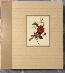 Vintage-Style Photo Album  Botanical Red Rose,