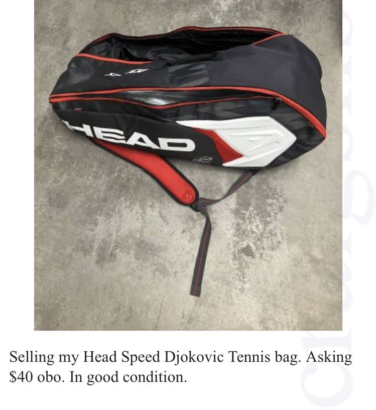 Head Djokovic Speed Tennis Bag