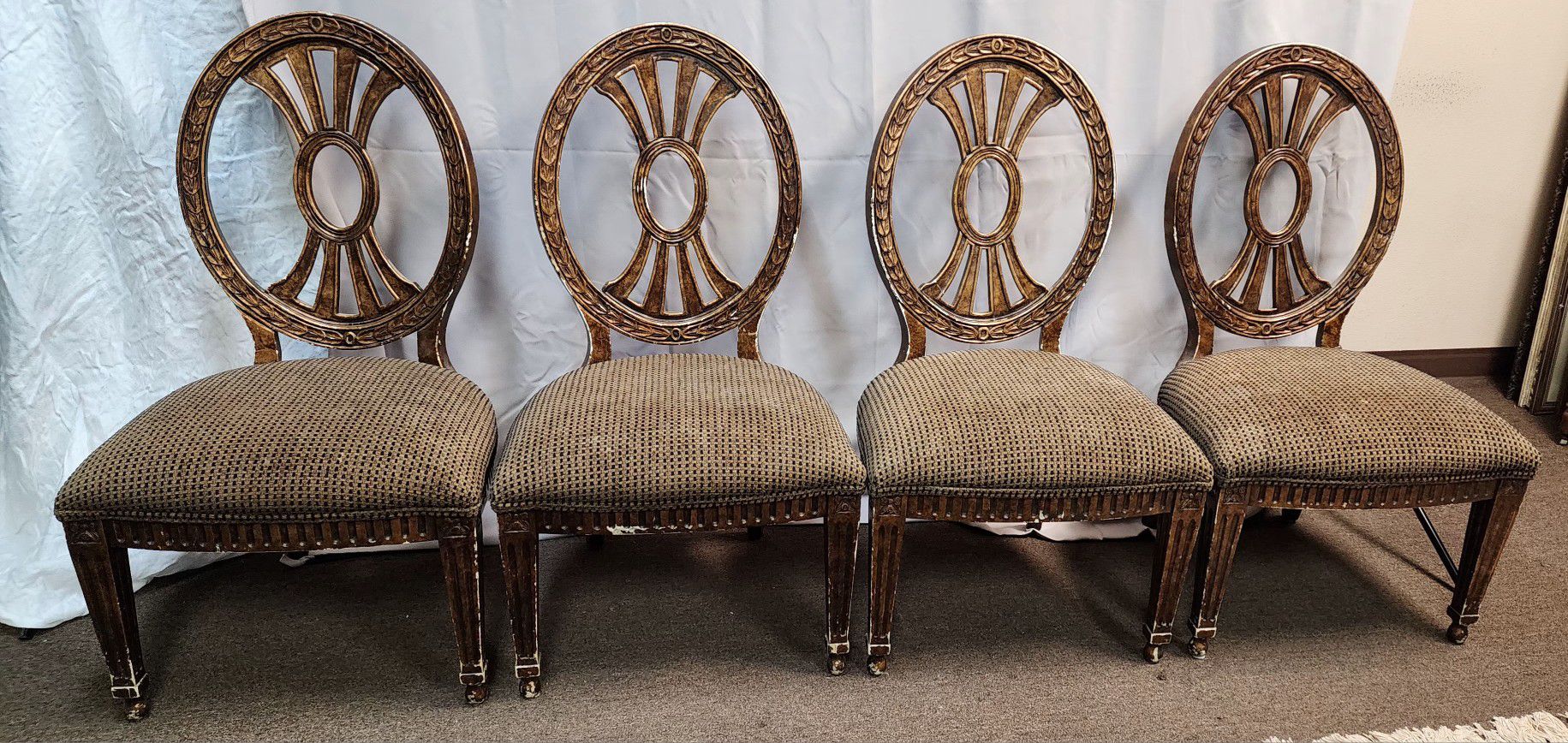 Dining Chairs Set Of Four Comfortable Cushions Formal
