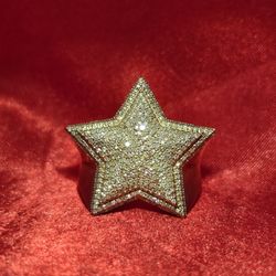 10k Yellow And White Gold Diamond Star Ring 1.14 ctw