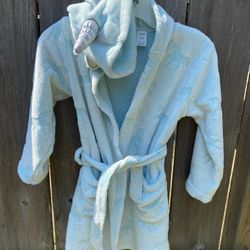 Arizona Girls Size XS 6/6X Pastel Turquoise Plush Warm Unicorn Hooded Robe